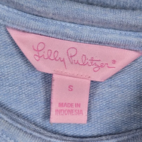 Lilly Pulitzer Belinda Light Blue Long Sleeve Cowl Neck Pullover Top Size Small - Picture 4 of 15